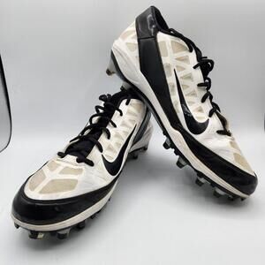 Nike Superbad Black & White Football Cleats RARE Vintage 2010 442269-101 Sz 13.5
